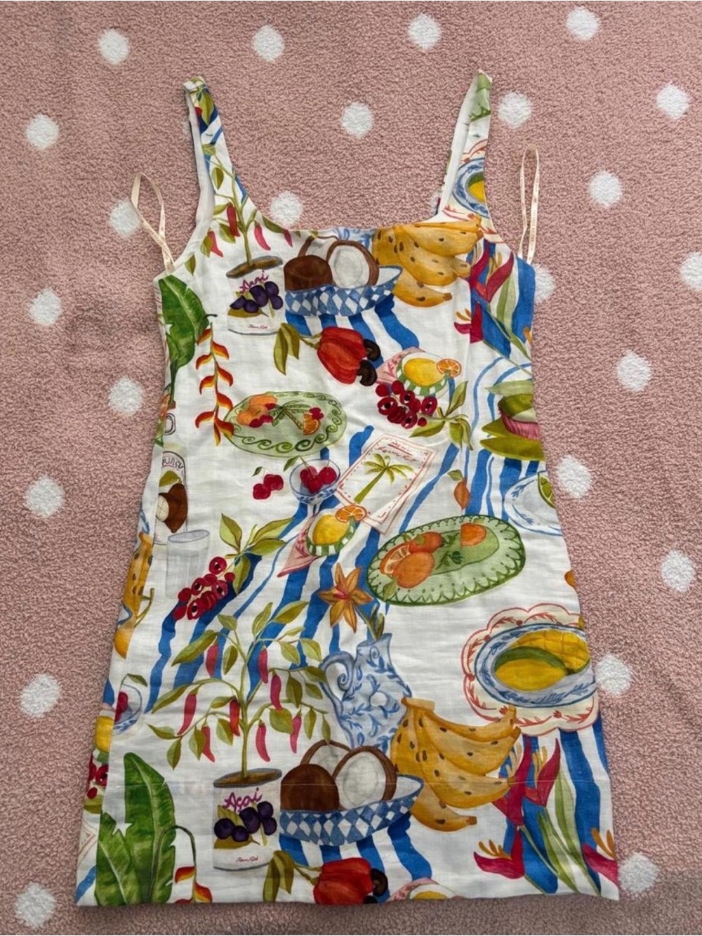 FARM Rio White Multicolor Tropical Print Mini Dress - Picture 2 of 3